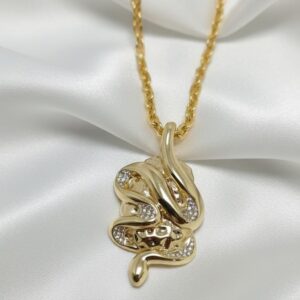 Ciondolo Serpente- SSJewelry - Oro Laminato di alta Qualità per uso quotidiano- Gioielleria in Ticino.