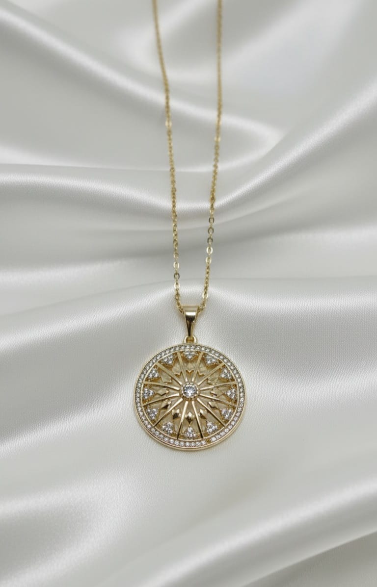 Ciondolo Ruota- SSJewelry - Oro Laminato di alta Qualità per uso quotidiano- Gioielleria in Ticino.