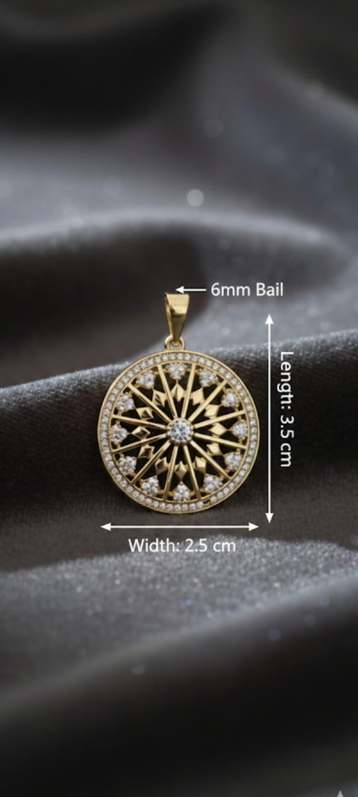 Ciondolo Ruota- SSJewelry - Oro Laminato di alta Qualità per uso quotidiano- Gioielleria in Ticino.