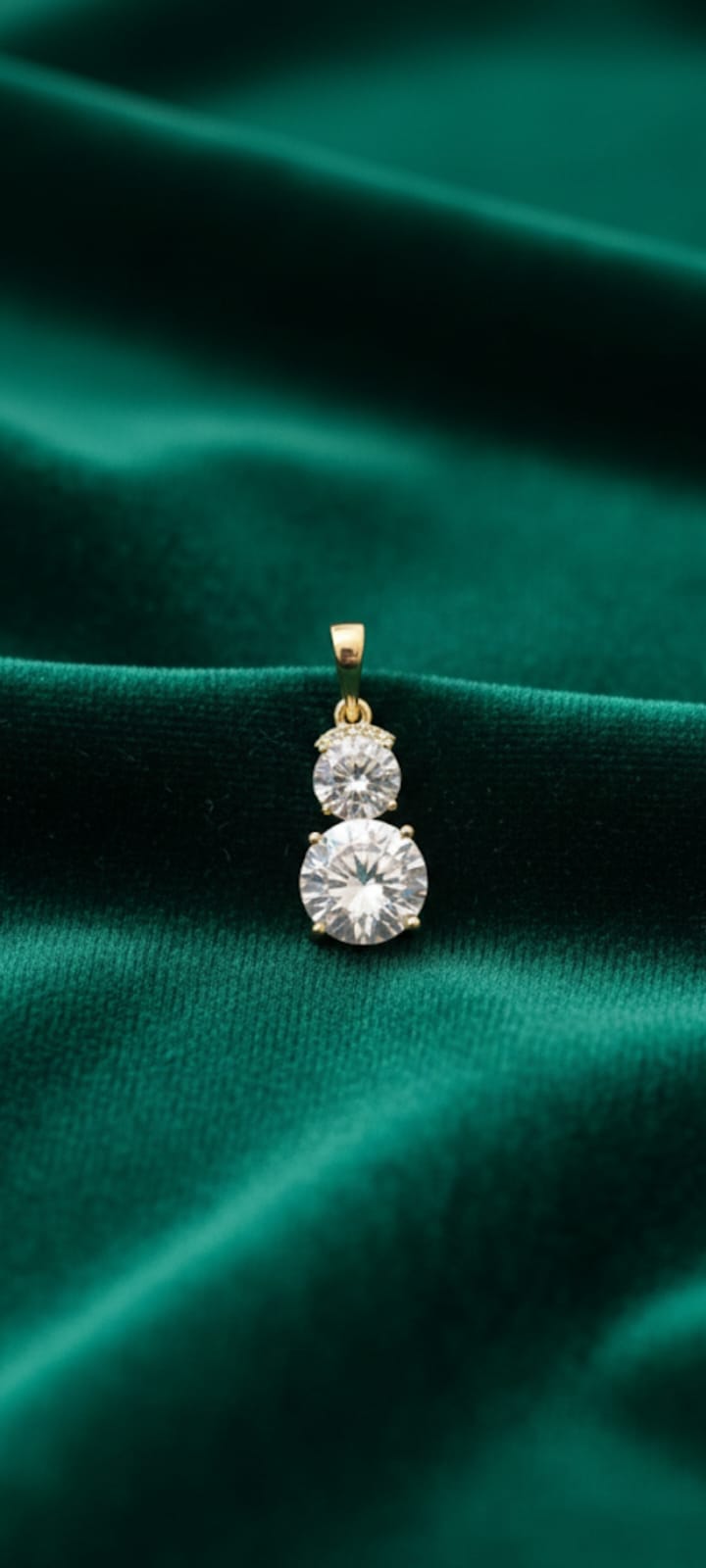 Ciondolo Doppia Pietra- SSJewelry - Oro Laminato di alta Qualità per uso quotidiano- Gioielleria in Ticino