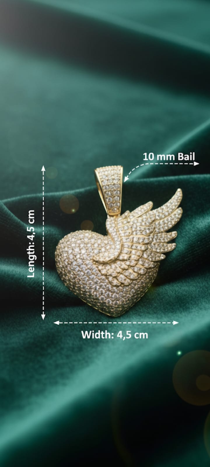 Ciondolo Cuore Alato- SSJewelry - Oro Laminato di alta Qualità per uso quotidiano- Gioielleria in Ticino.