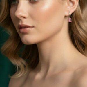 Orecchini Pendenti Pink- SSJewelry - Oro laminato di alta qualità per uso quotidiano - Gioielleria in Ticino