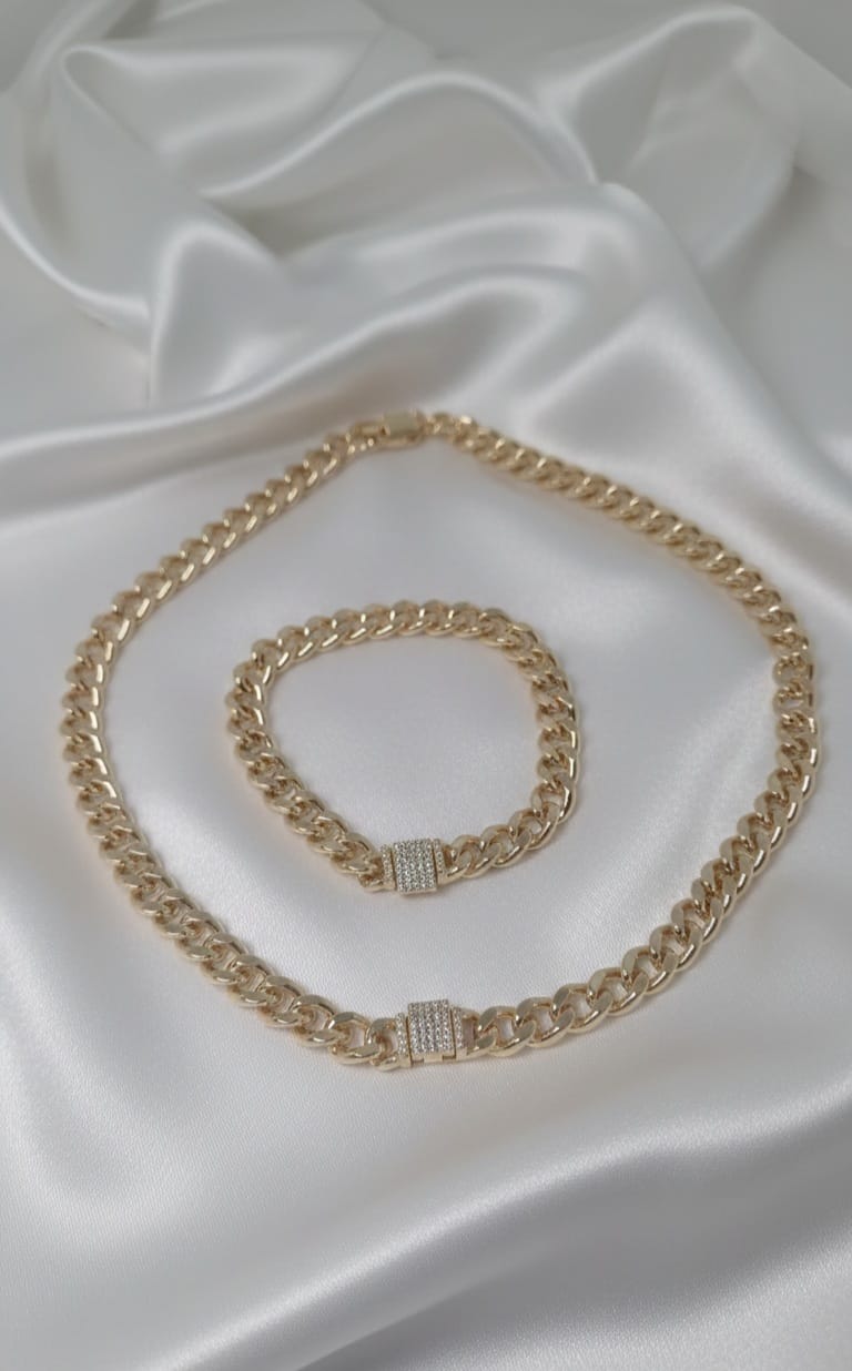 Collana Set Grumet- SSJewelry - Oro laminato di alta qualità per uso quotidiano - Gioielleria in Ticino