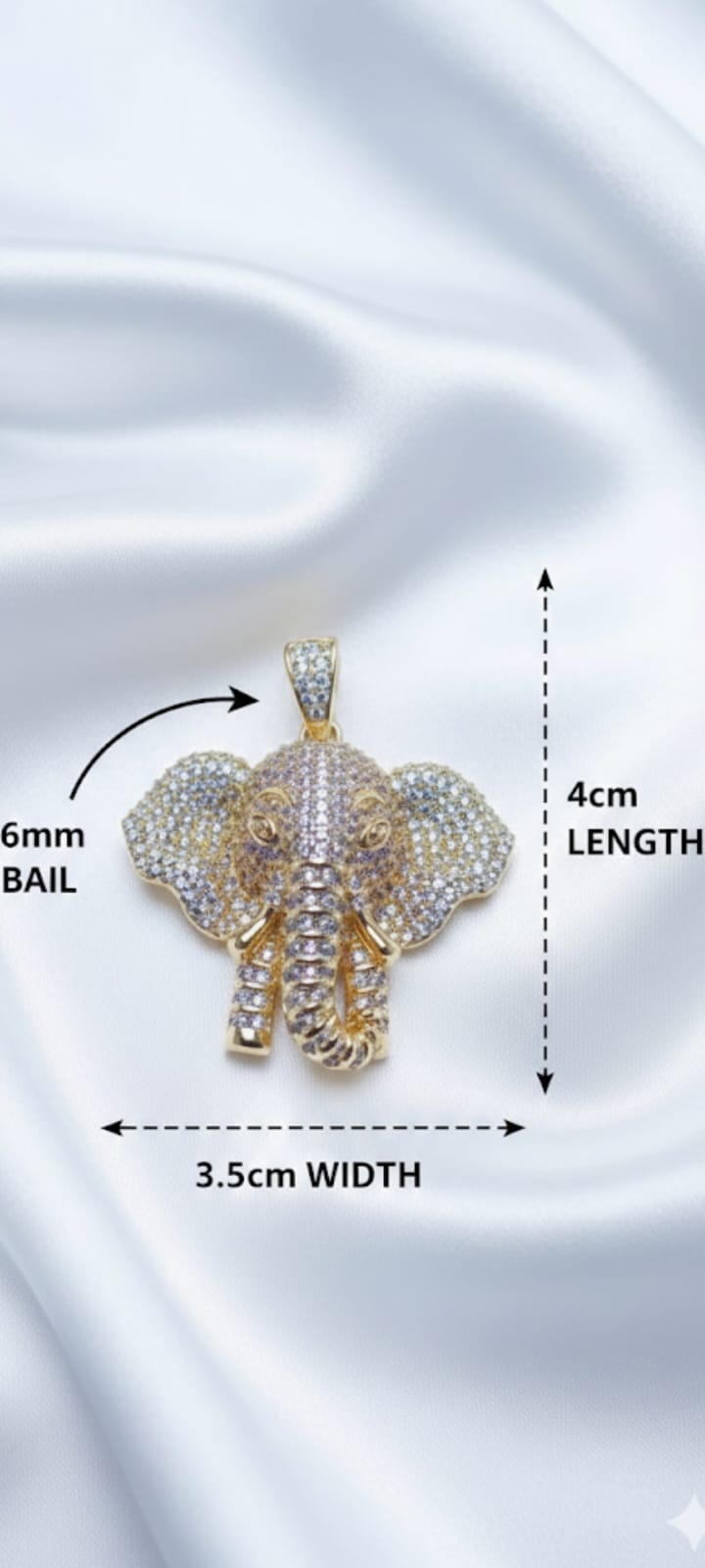 Ciondolo Elefante- SSJewelry - Oro Laminato di alta Qualità per uso quotidiano- Gioielleria in Ticino.