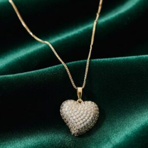 Ciondolo Cuore Bombato- SSJewelry - Oro Laminato di alta Qualità per uso quotidiano- Gioielleria in Ticino.