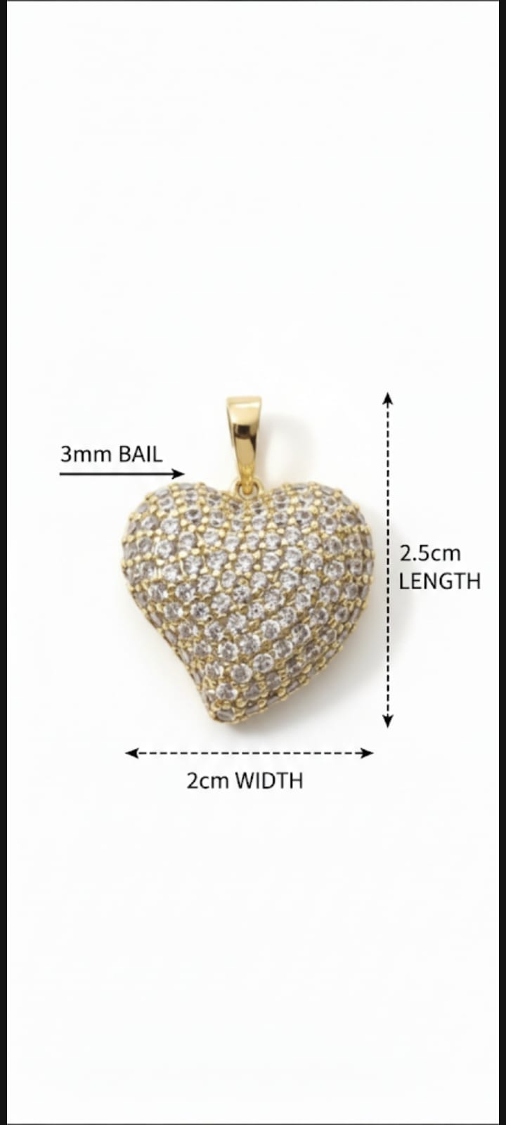 Ciondolo Cuore Bombato- SSJewelry - Oro Laminato di alta Qualità per uso quotidiano- Gioielleria in Ticino.