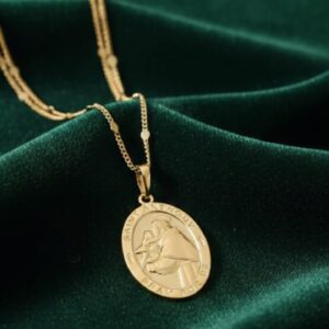 Ciondolo Medaglia Sant'Antonio- SSJewelry - Oro Laminato di alta Qualità per uso quotidiano- Gioielleria in Ticino.