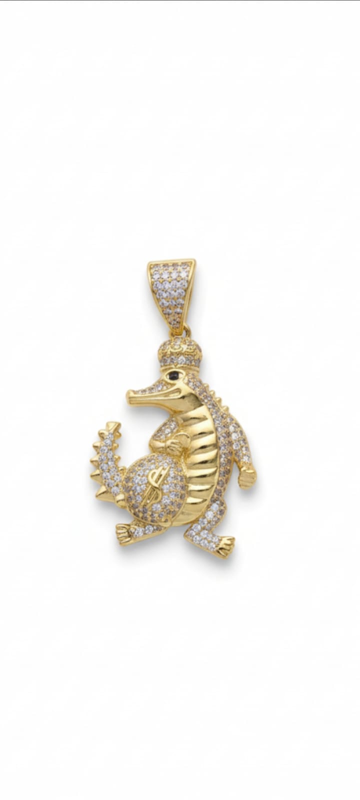 Ciondolo Coccodrillo Money Bag- SSJewelry - Oro Laminato di alta Qualità per uso quotidiano- Gioielleria in Ticino.