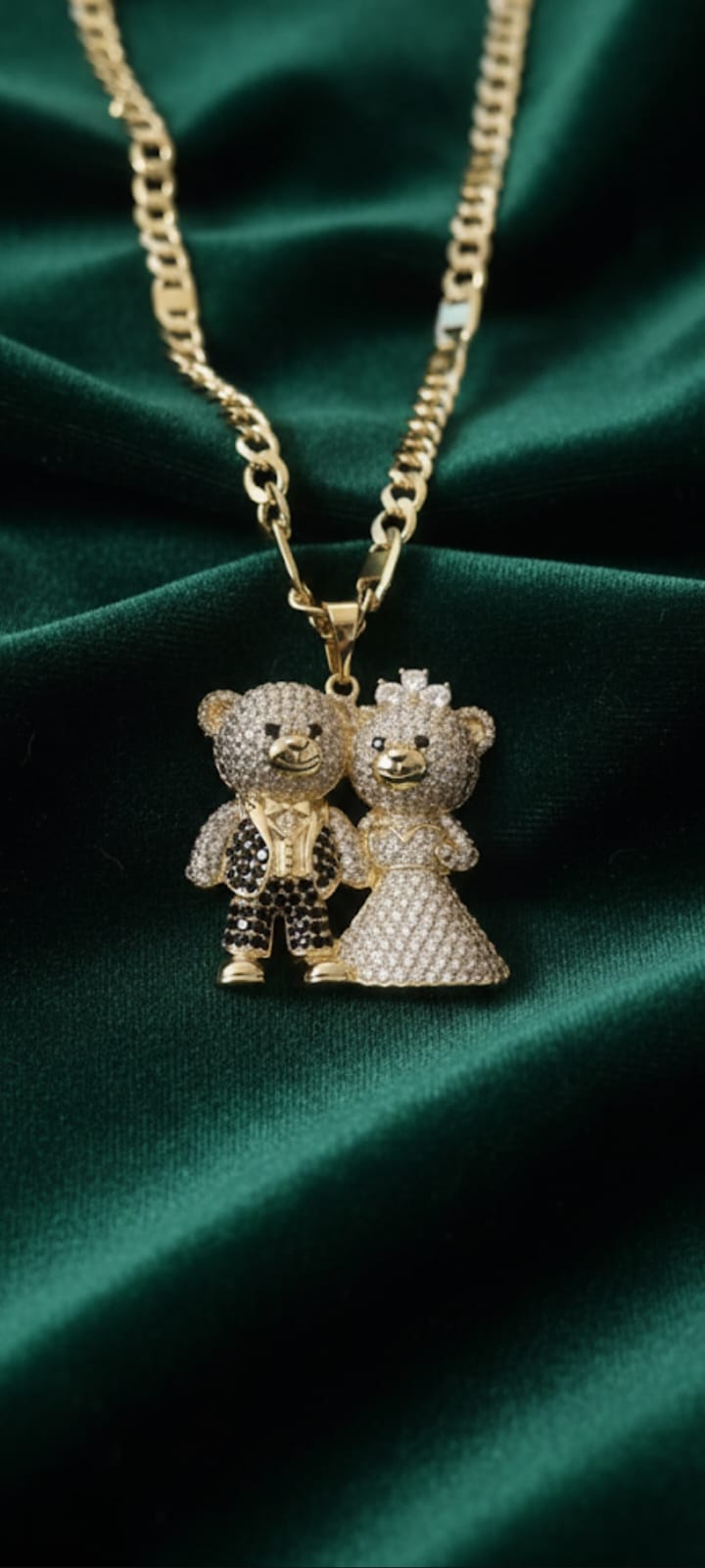 Ciondolo Coppia Orsetti - SSJewelry - Oro Laminato di alta Qualità per uso quotidiano- Gioielleria in Ticino.