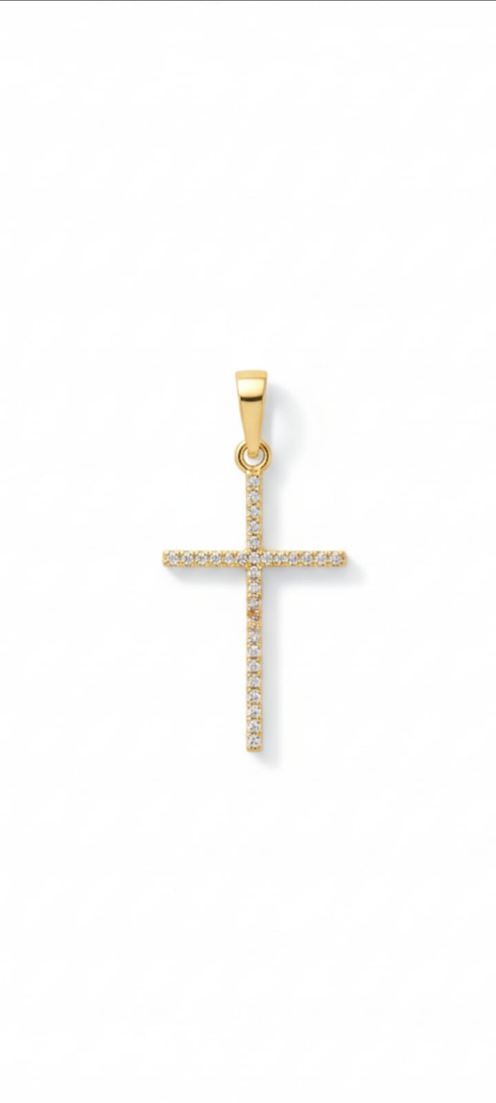 Ciondolo Croce Minimal- SSJewelry - Oro Laminato di alta Qualità per uso quotidiano- Gioielleria in Ticino.