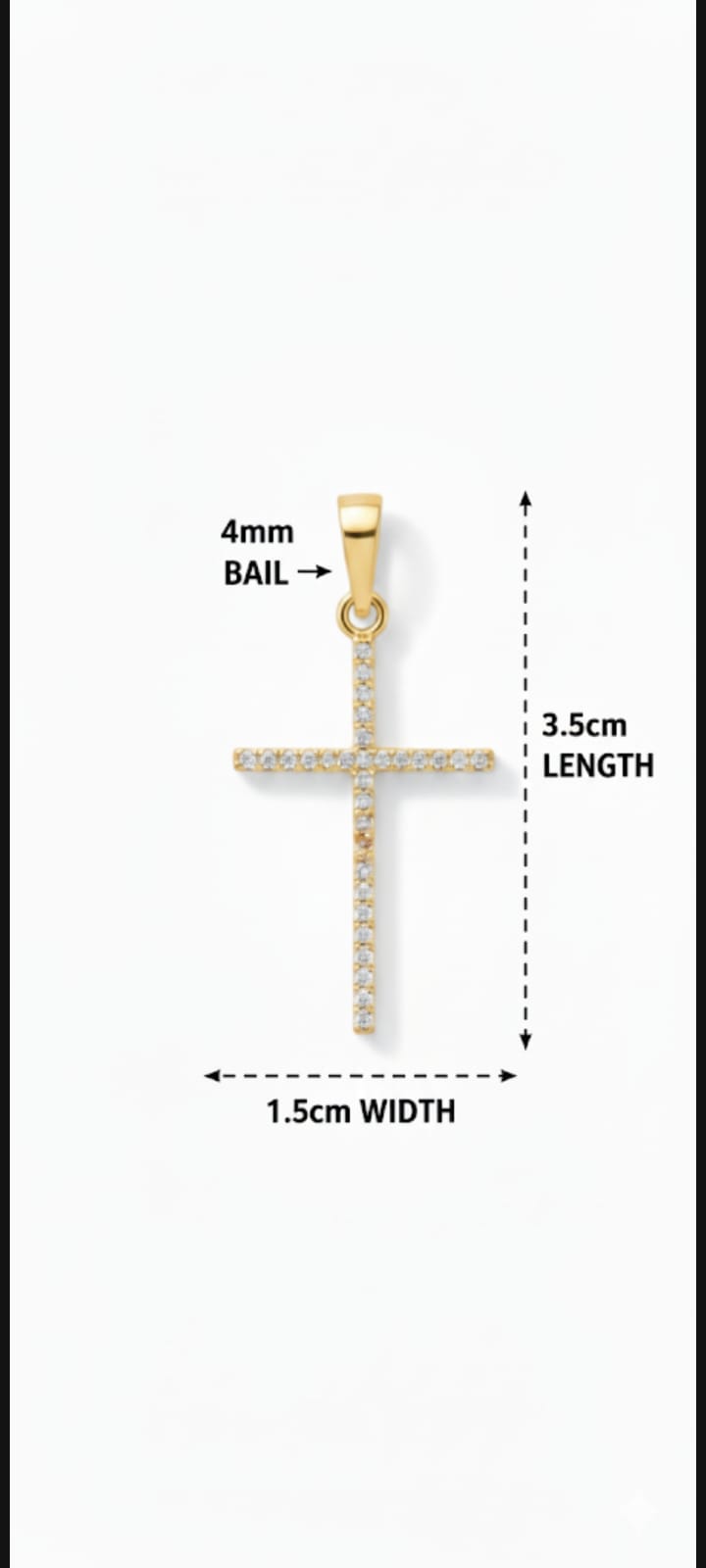 Ciondolo Croce Minimal- SSJewelry - Oro Laminato di alta Qualità per uso quotidiano- Gioielleria in Ticino.