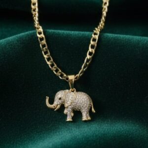 Ciondolo Elefante Portafortuna - SSJewelry - Oro Laminato di alta Qualità per uso quotidiano- Gioielleria in Ticino.