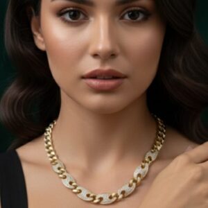 Collana Set Luxury Pave- SSJewelry - Oro laminato di alta qualità per uso quotidiano - Gioielleria in Ticino