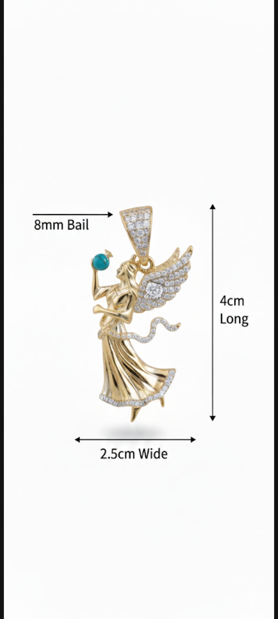 Ciondolo Angelo della Speranza- SSJewelry - Oro Laminato di alta Qualità per uso quotidiano- Gioielleria in Ticino.