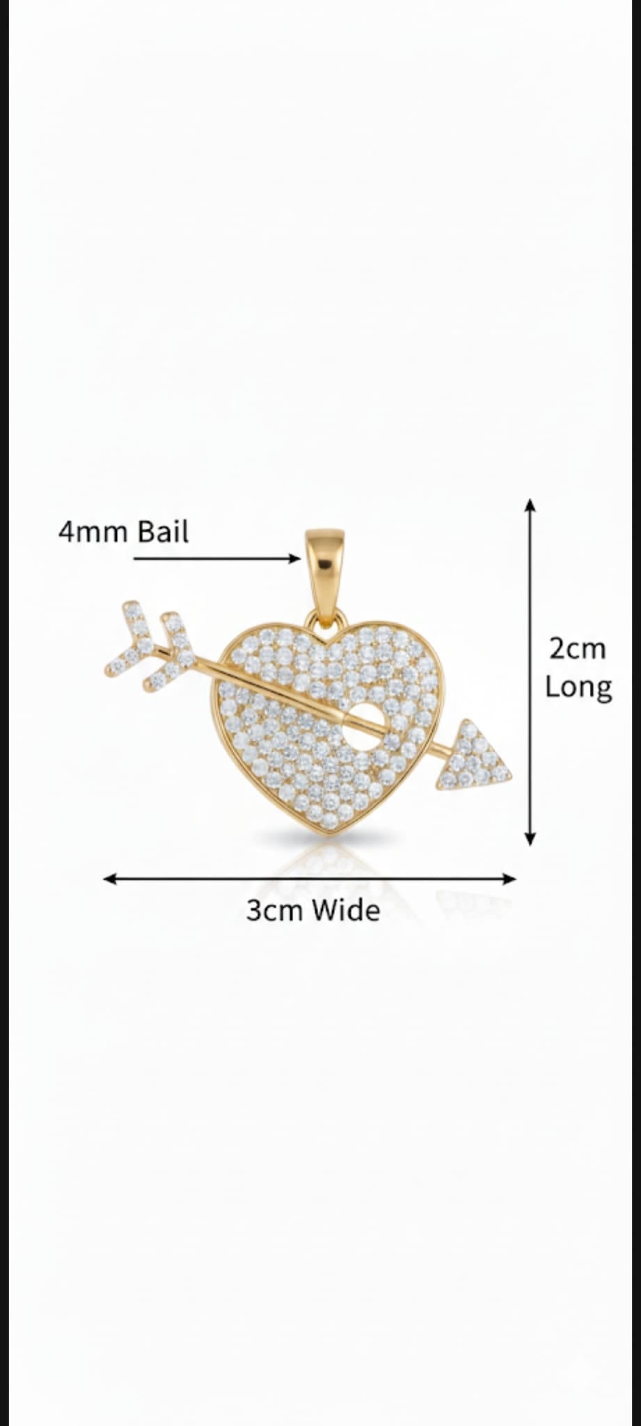 Ciondolo Cuore di Cupido- SSJewelry - Oro Laminato di alta Qualità per uso quotidiano- Gioielleria in Ticino