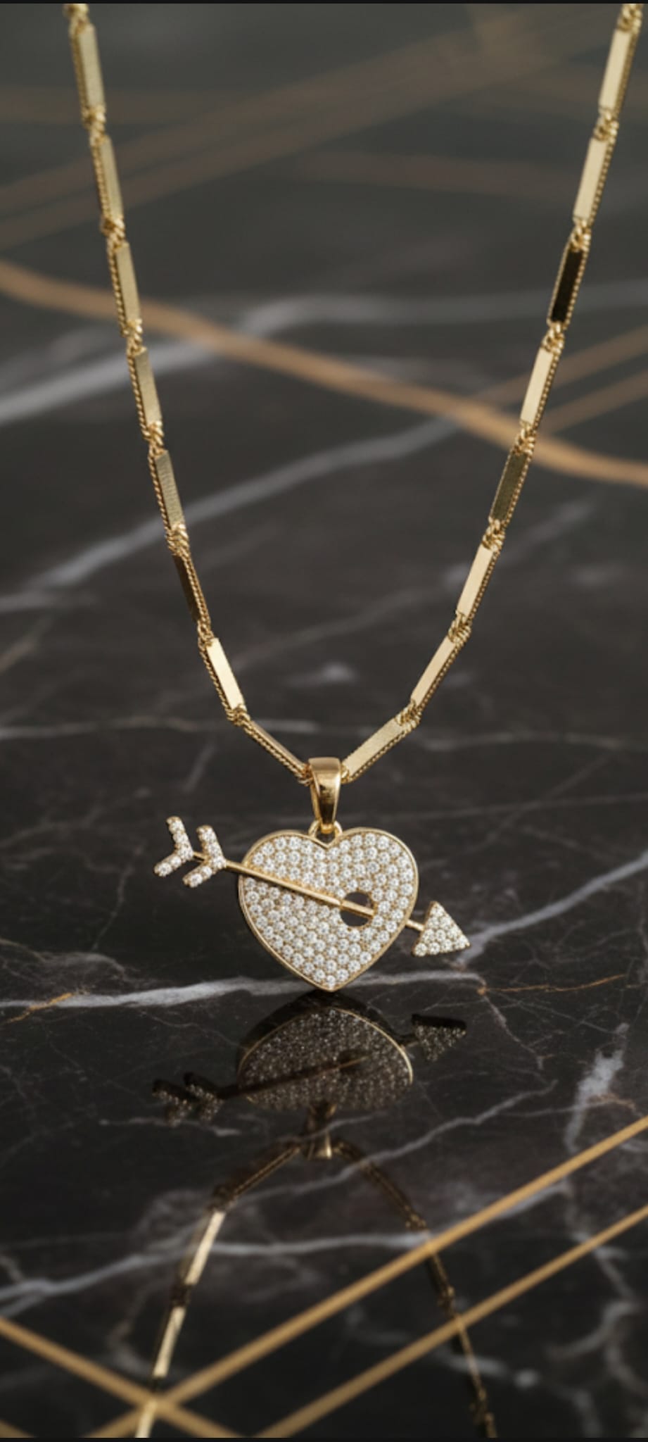 Ciondolo Cuore di Cupido- SSJewelry - Oro Laminato di alta Qualità per uso quotidiano- Gioielleria in Ticino
