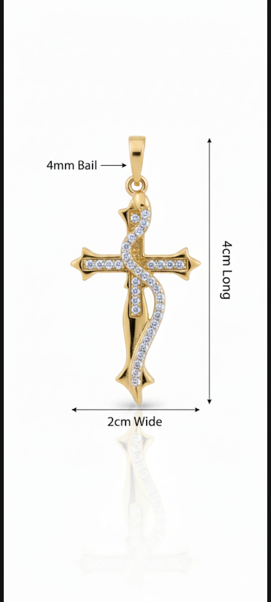Ciondolo Croce Mistica- SSJewelry - Oro Laminato di alta Qualità per uso quotidiano- Gioielleria in Ticino.