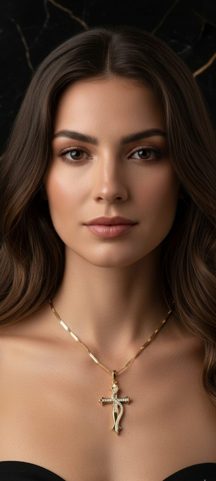 Ciondolo Croce Mistica- SSJewelry - Oro Laminato di alta Qualità per uso quotidiano- Gioielleria in Ticino.