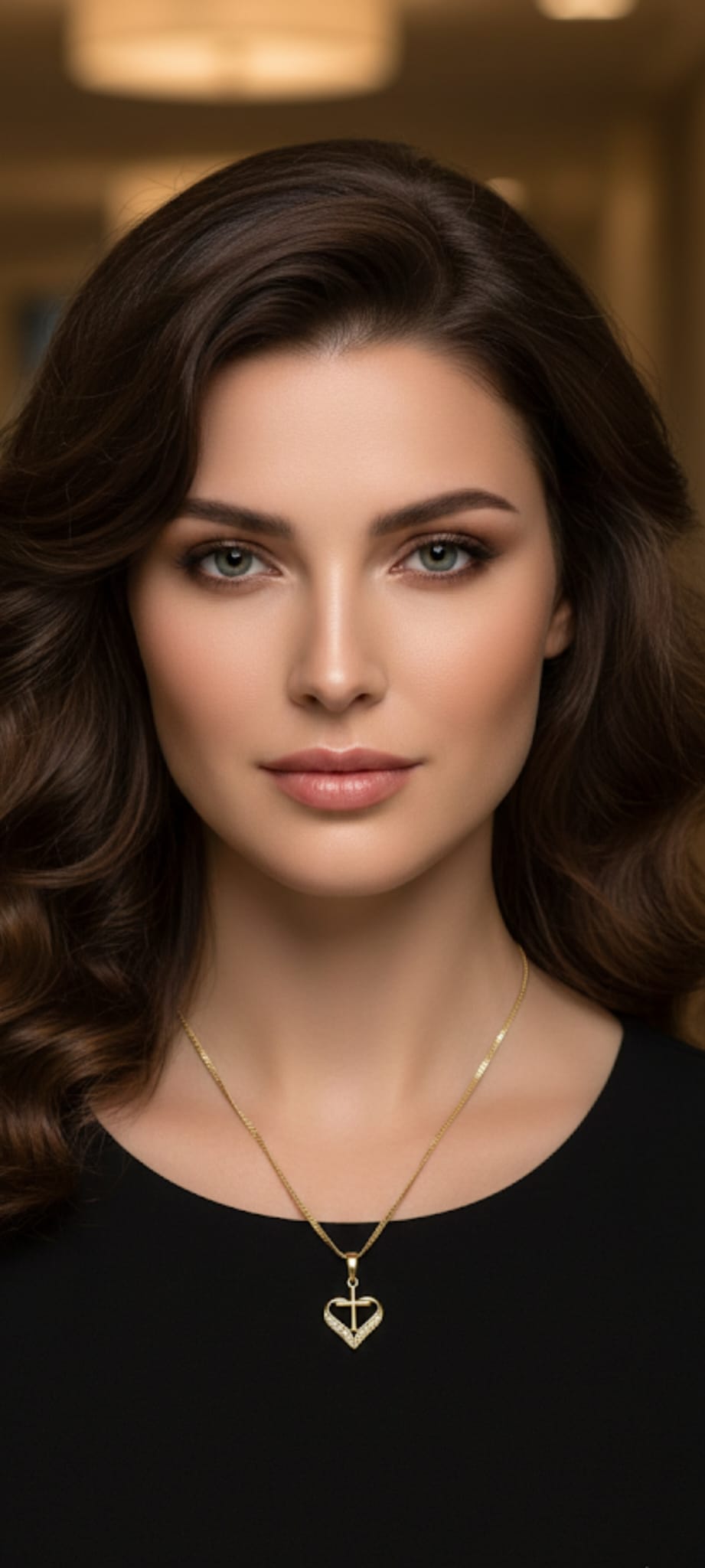 Ciondolo Cuore Sacro- SSJewelry - Oro Laminato di alta Qualità per uso quotidiano- Gioielleria in Ticino.