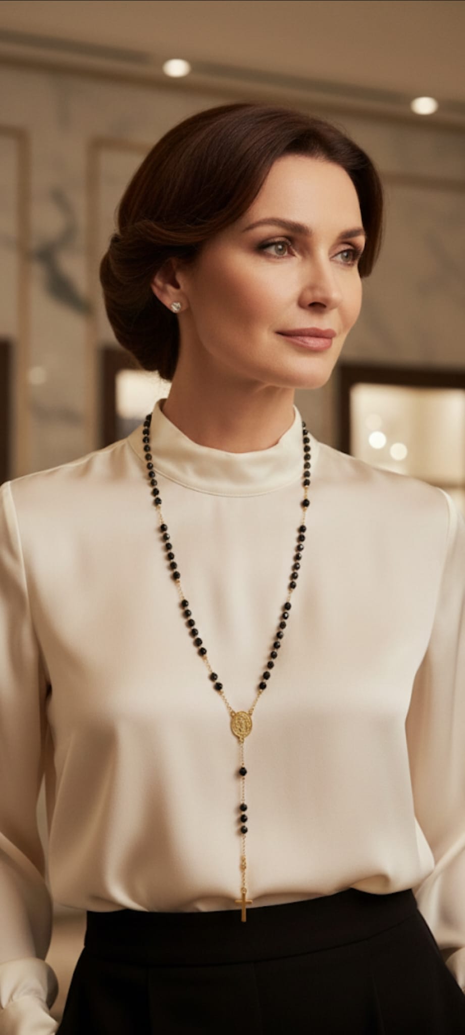 Collana Rosario Fede e Luce- SSJewelry - Oro laminato di alta qualità per uso quotidiano - Gioielleria in Ticino