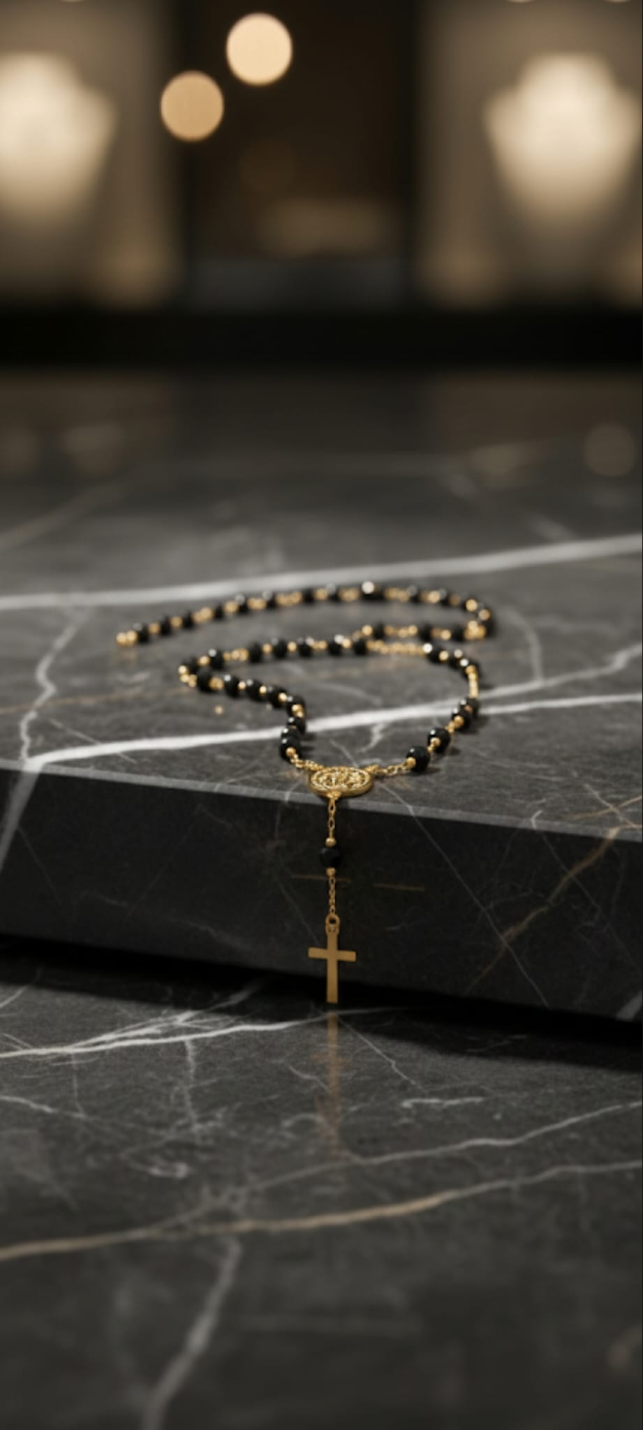 Collana Rosario Fede e Luce- SSJewelry - Oro laminato di alta qualità per uso quotidiano - Gioielleria in Ticino