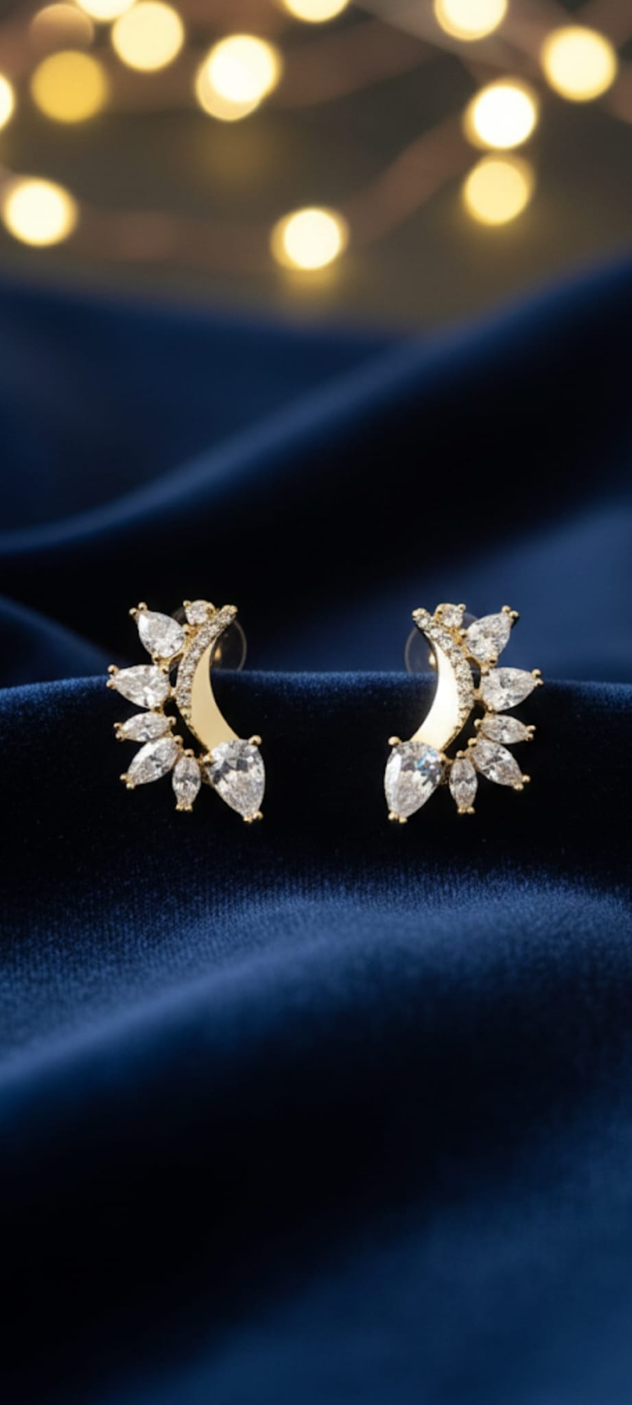Orecchini Mezzaluna di Cristallo- SSJewelry - Oro laminato di alta qualità per uso quotidiano - Gioielleria in Ticino
