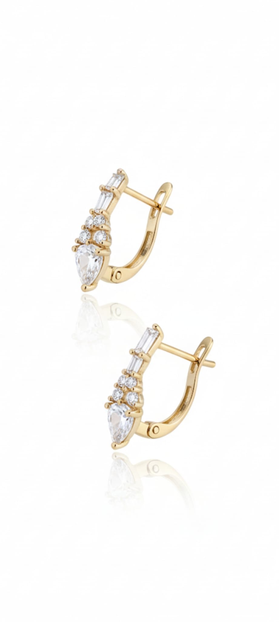 Orecchini Mezzaluna di Cristallo- SSJewelry - Oro laminato di alta qualità per uso quotidiano - Gioielleria in Ticino