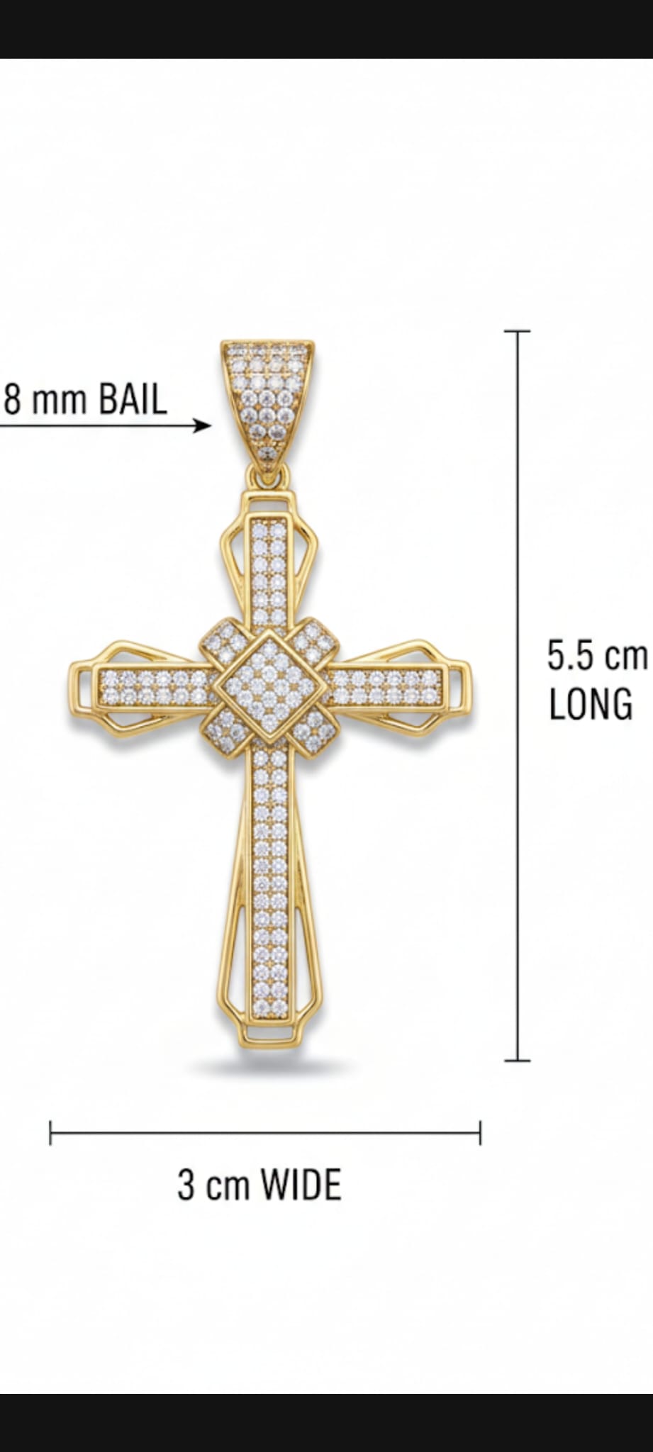 Ciondolo Croce Imperiale- SSJewelry - Oro Laminato di alta Qualità per uso quotidiano- Gioielleria in Ticino.