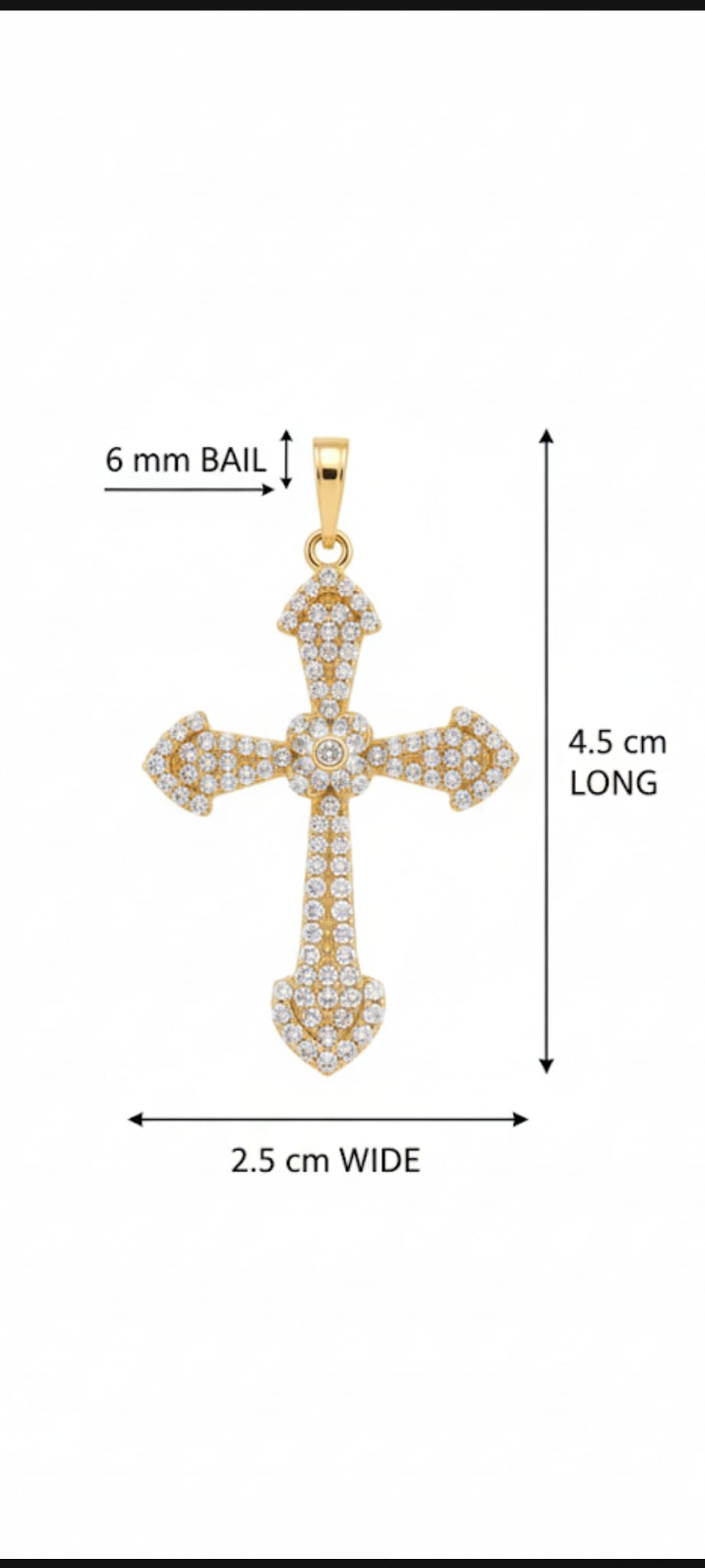 Ciondolo Croce Bisantina- SSJewelry - Oro Laminato di alta Qualità per uso quotidiano- Gioielleria in Ticino.