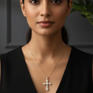 Ciondolo Croce Bisantina- SSJewelry - Oro Laminato di alta Qualità per uso quotidiano- Gioielleria in Ticino.