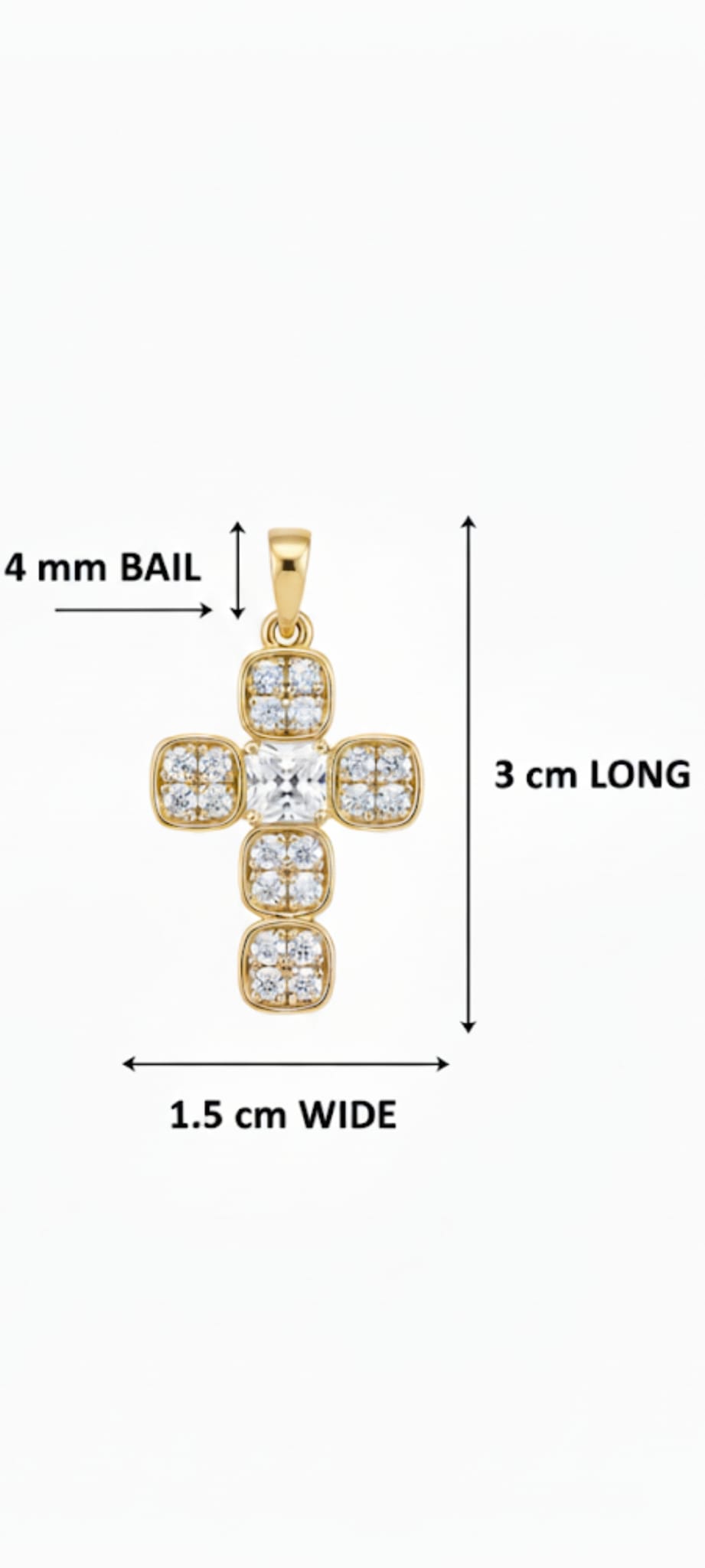 Ciondolo Croce Quadrata- SSJewelry - Oro Laminato di alta Qualità per uso quotidiano- Gioielleria in Ticino.