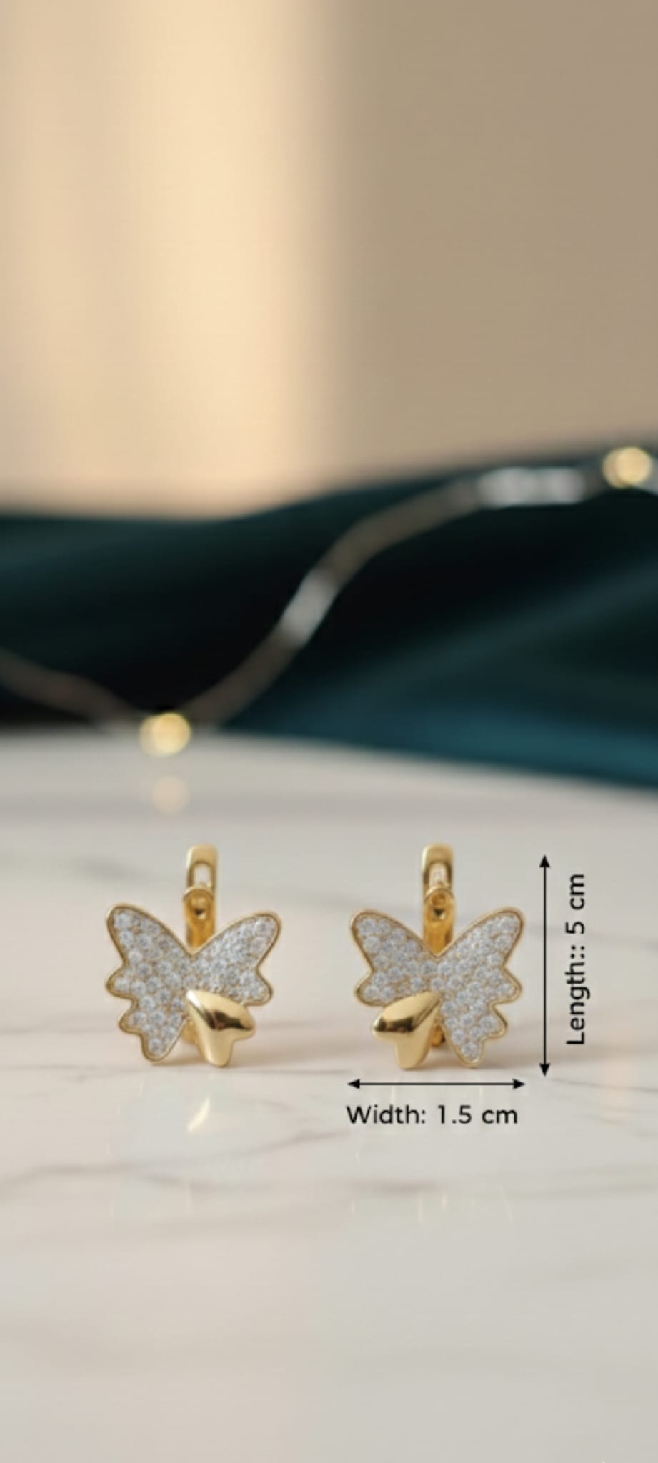 Orecchini Farfalla Brillante- SSJewelry - Oro laminato di alta qualità per uso quotidiano - Gioielleria in Ticino