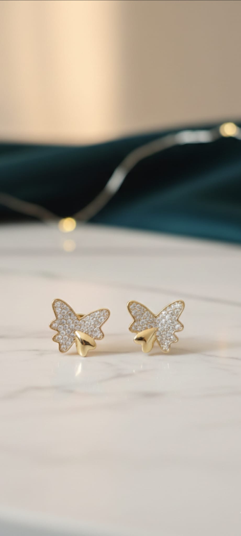 Orecchini Farfalla Brillante- SSJewelry - Oro laminato di alta qualità per uso quotidiano - Gioielleria in Ticino
