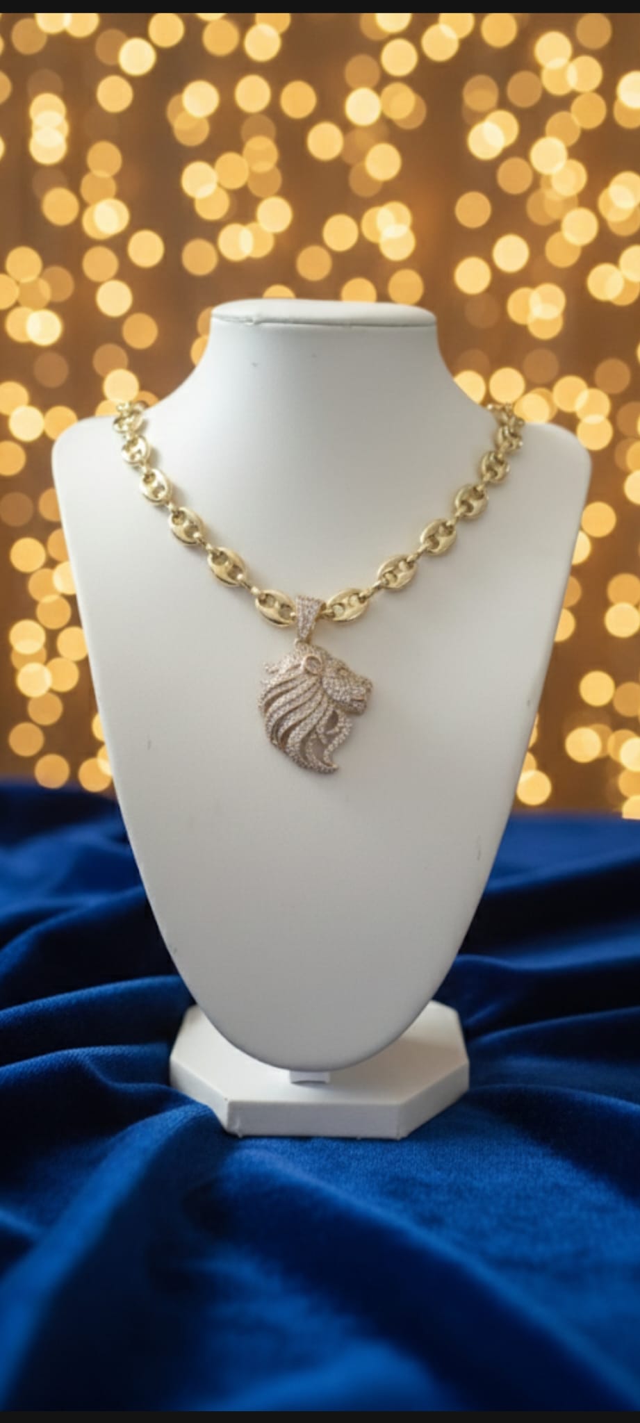 iondolo Testa di Leone- SSJewelry - Oro Laminato di alta Qualità per uso quotidiano- Gioielleria in Ticino.