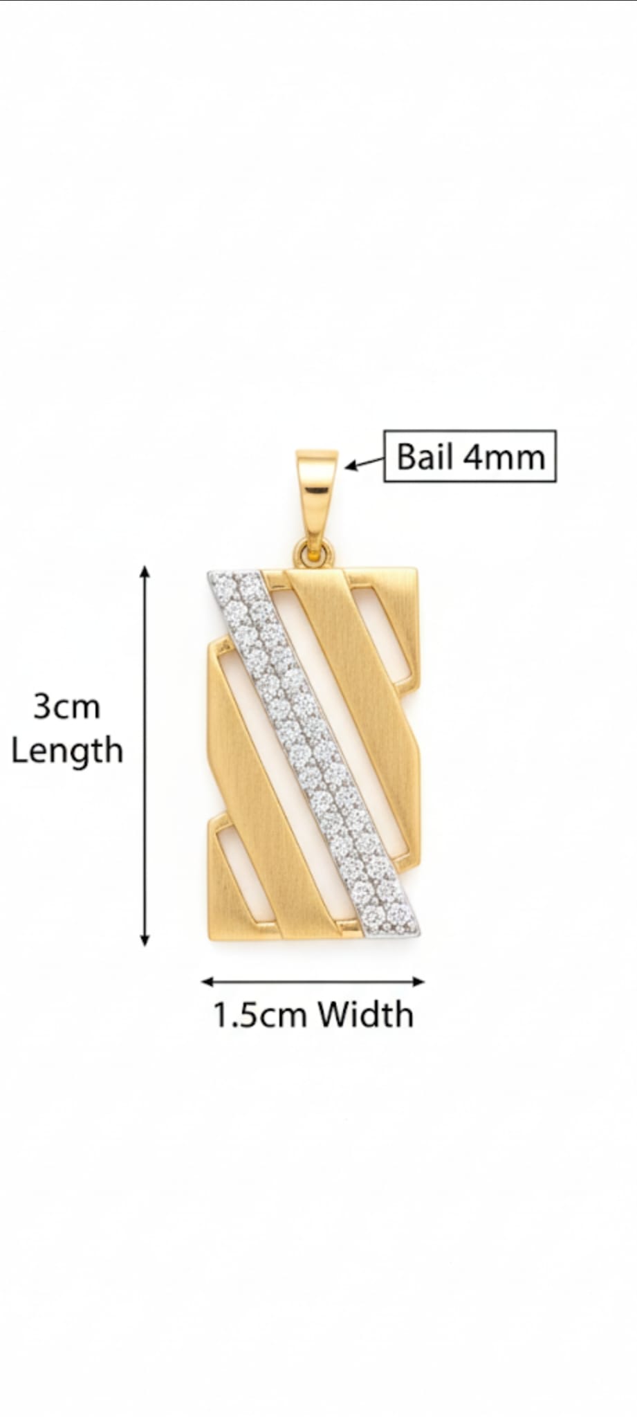 Ciondolo Rettangolare- SSJewelry - Oro Laminato di alta Qualità per uso quotidiano- Gioielleria in Ticino.