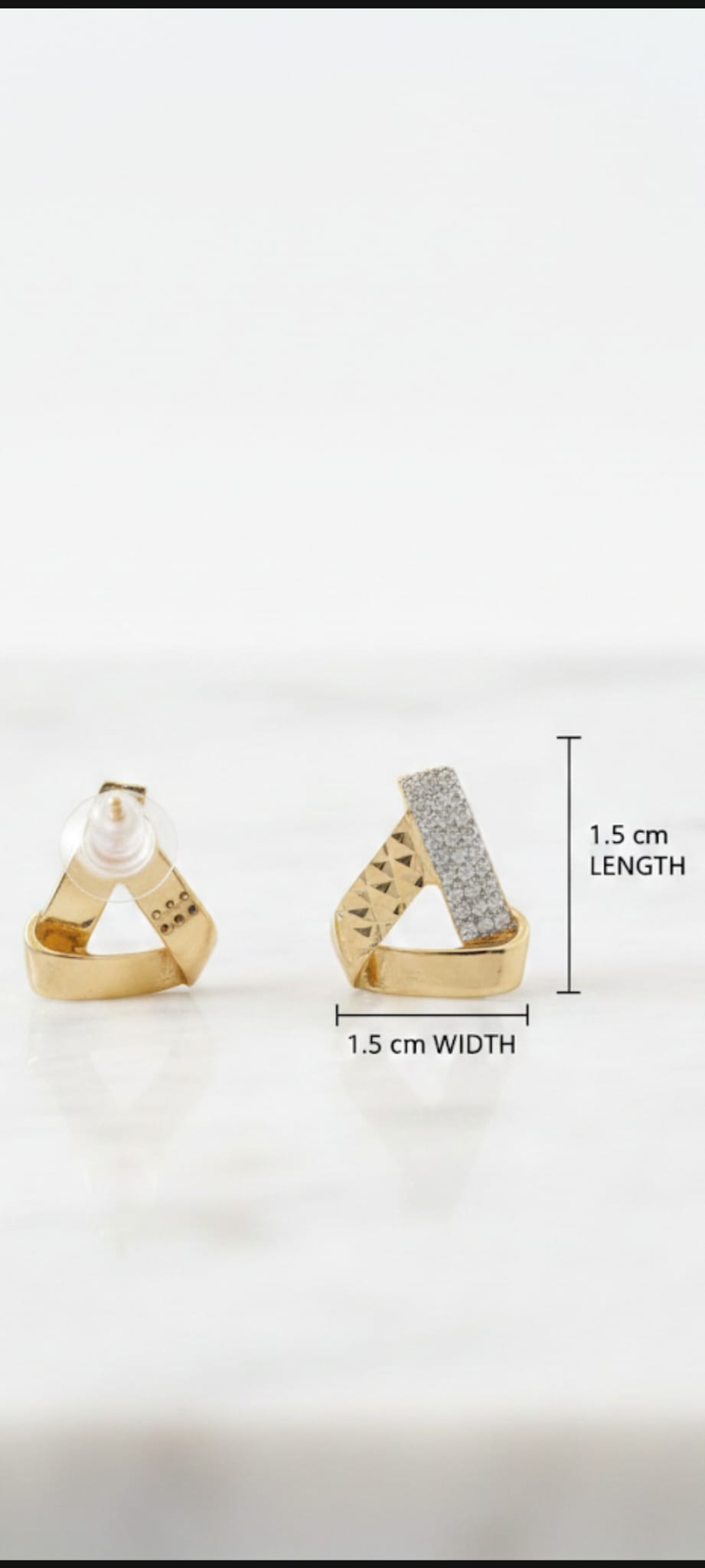 Orecchini Triangolo d´Oro- SSJewelry - Oro laminato di alta qualità per uso quotidiano - Gioielleria in Ticino
